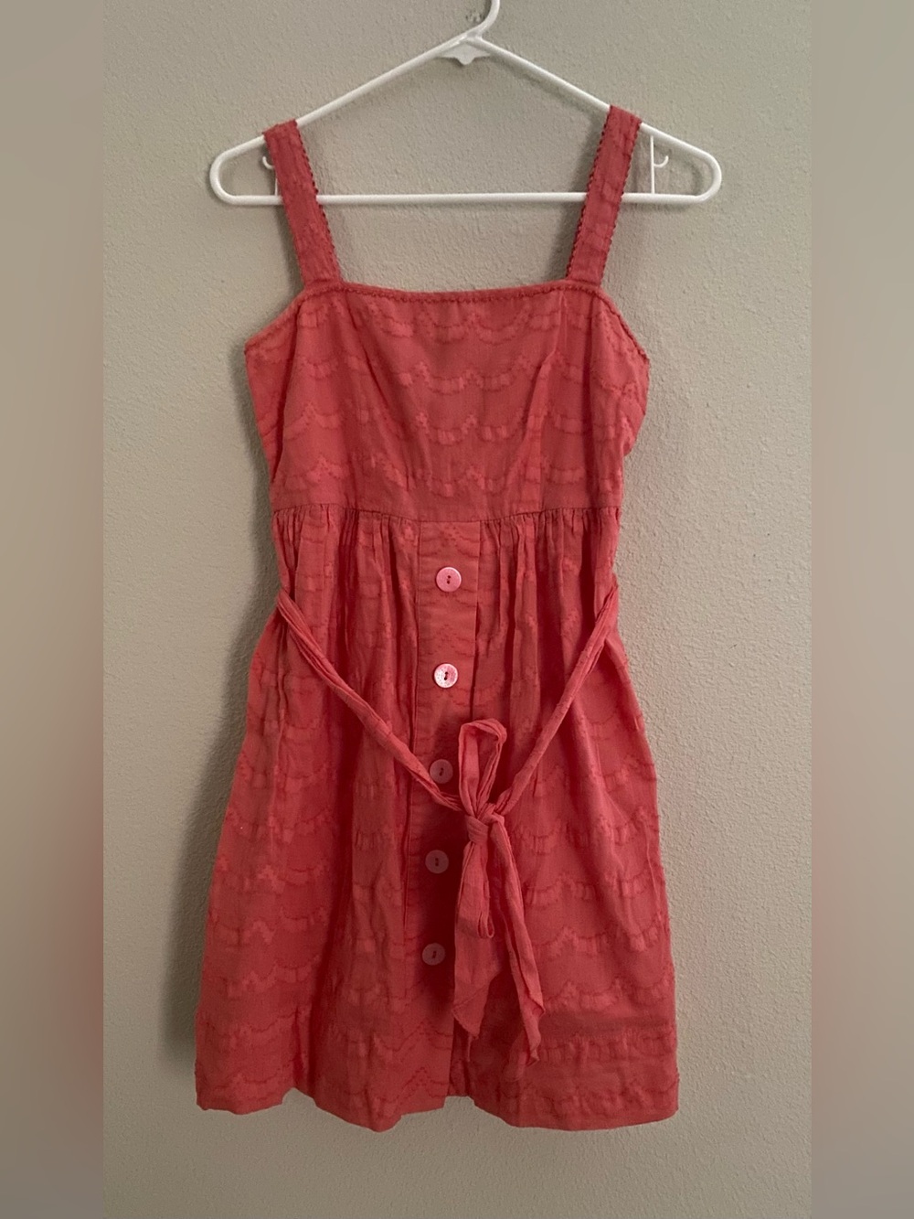 Juicy Couture Coral Button-Front Sundress with Tie